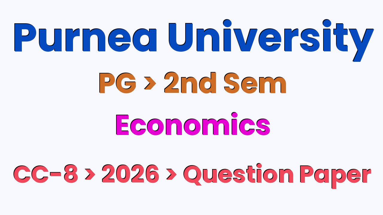 Purnea University PG 2nd Sem Economics CC-8 2026 Question Paper